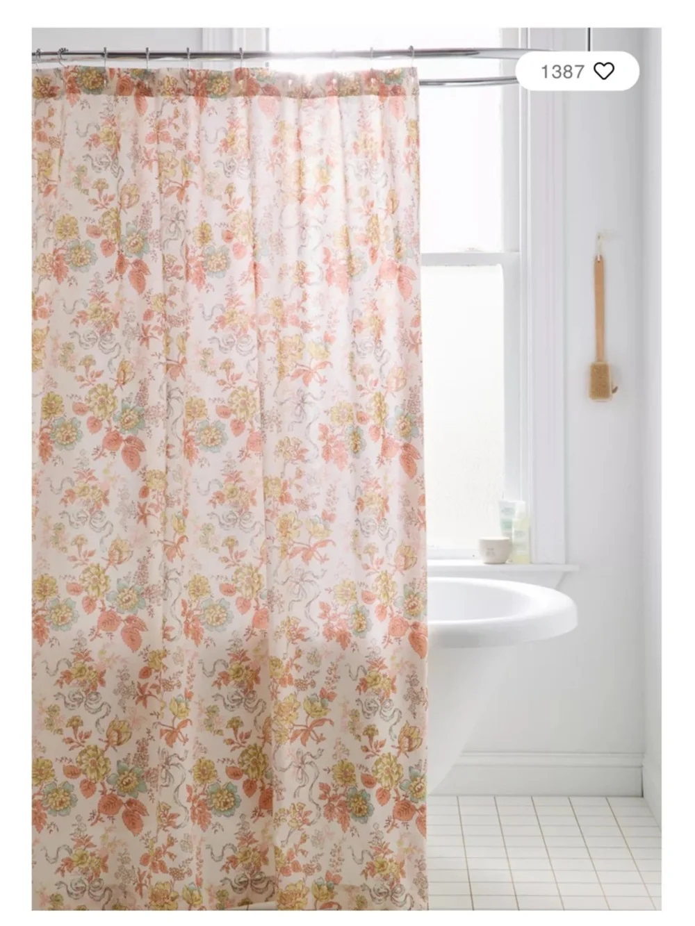 Urban Outfitters Carolyn Floral Patterned Shower Curtain